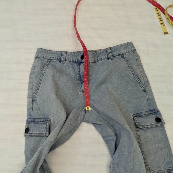 Theory Size 2 Light Wash Cargo Capri Jeans *See Note - Picture 7 of 12